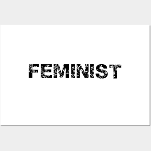 Bold 'Feminist' text with nature inspired leaves. Posters and Art